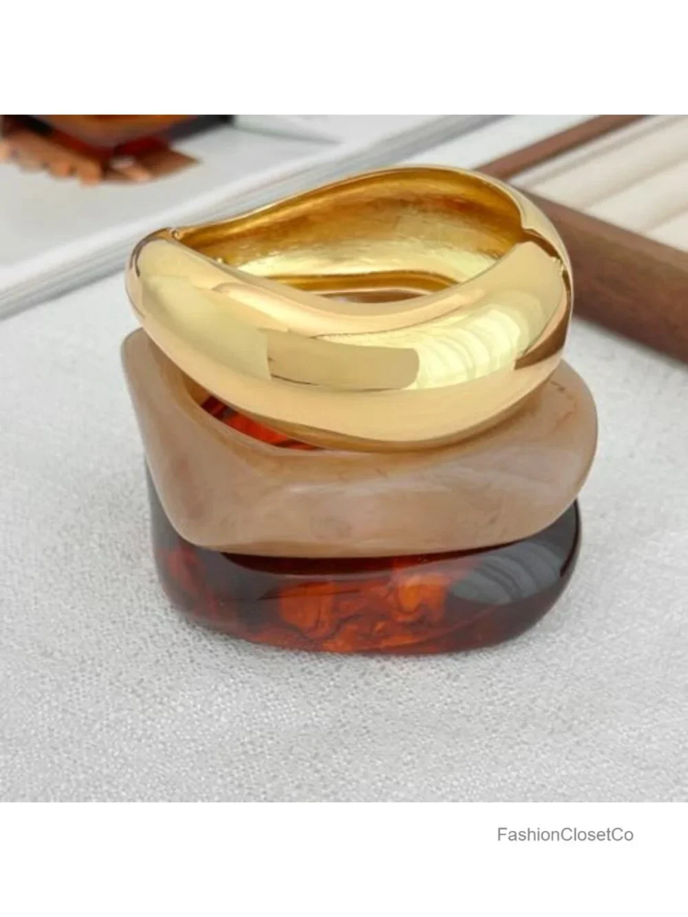 Wide Cuff Acrylic Bangle Bracelet - Statement Mixed Pattern